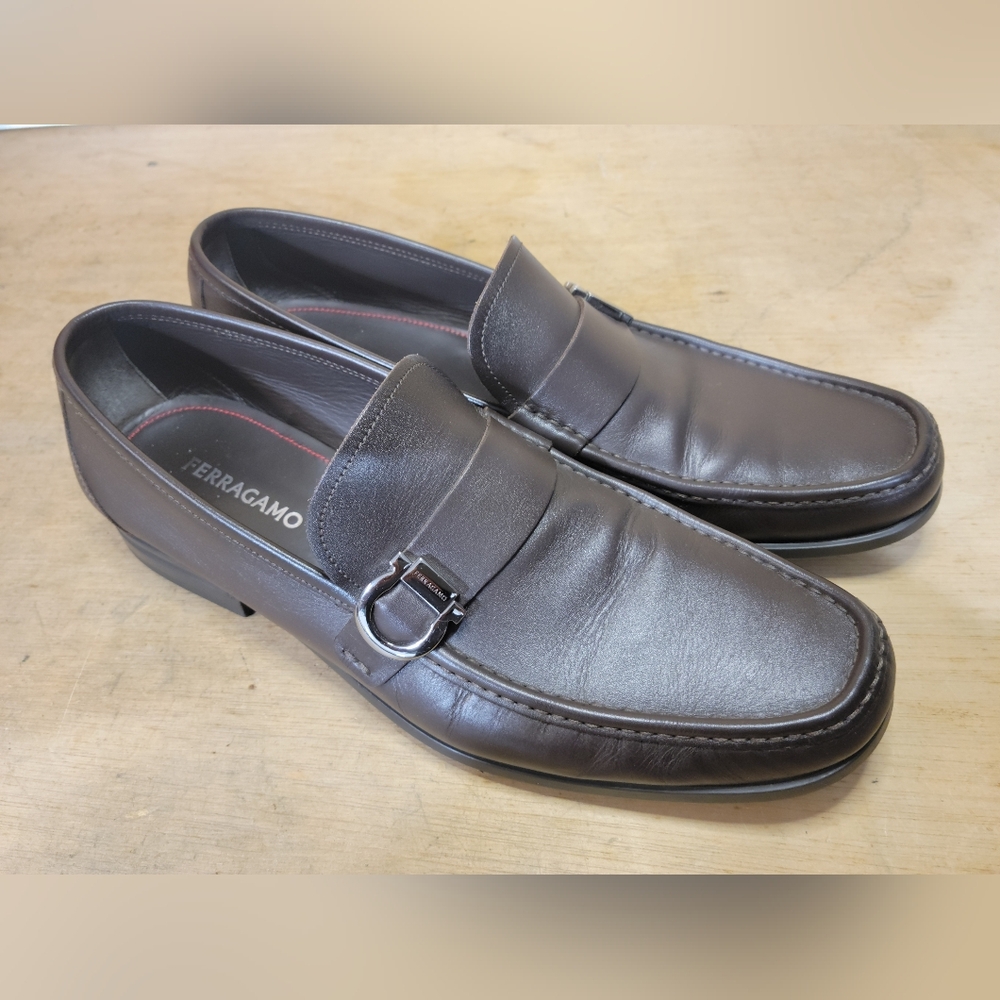 Salvatore Ferragamo Men's Brown Leather Loafers